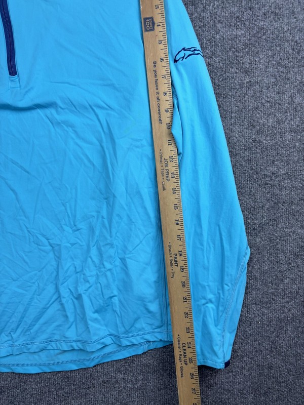 Greyson Pullover Mens Medium Blue Quarter Zip Golf Shirt Lightweight Stretch gallery