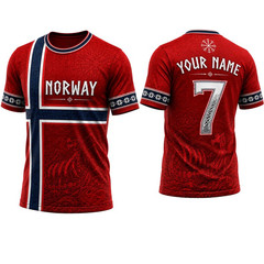 Personalized Norway Football Jersey, Custom Name Number Viking Soccer Shirt Gift