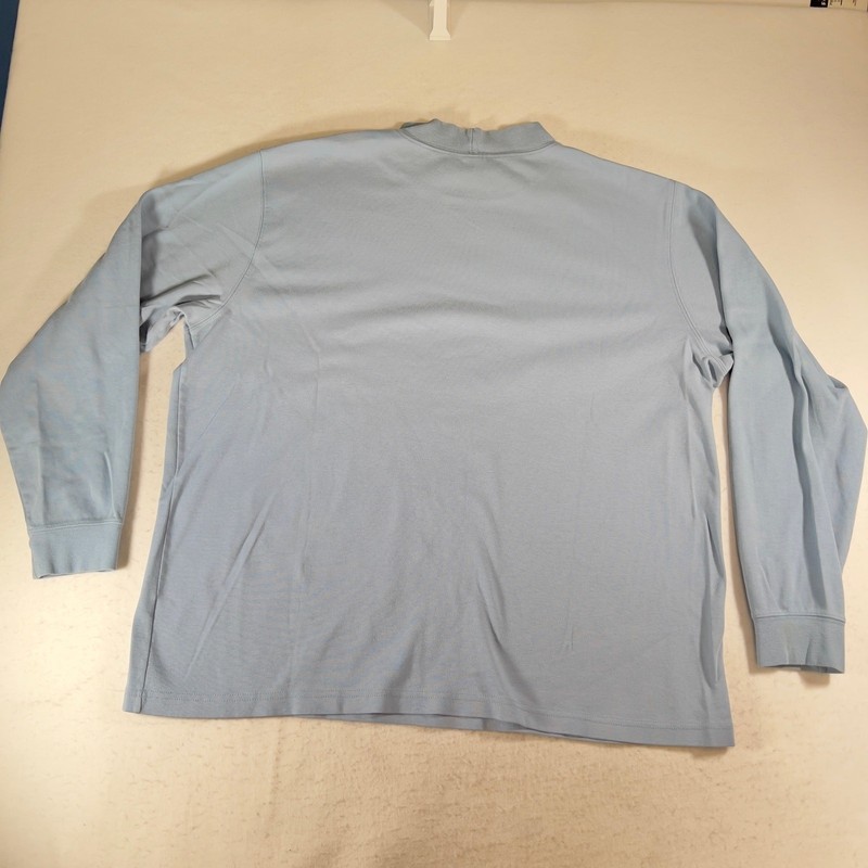 Lands' End Mock Neck Base Layer Men's XL Reg 46/48 Powder Blue Skiing Winter gallery