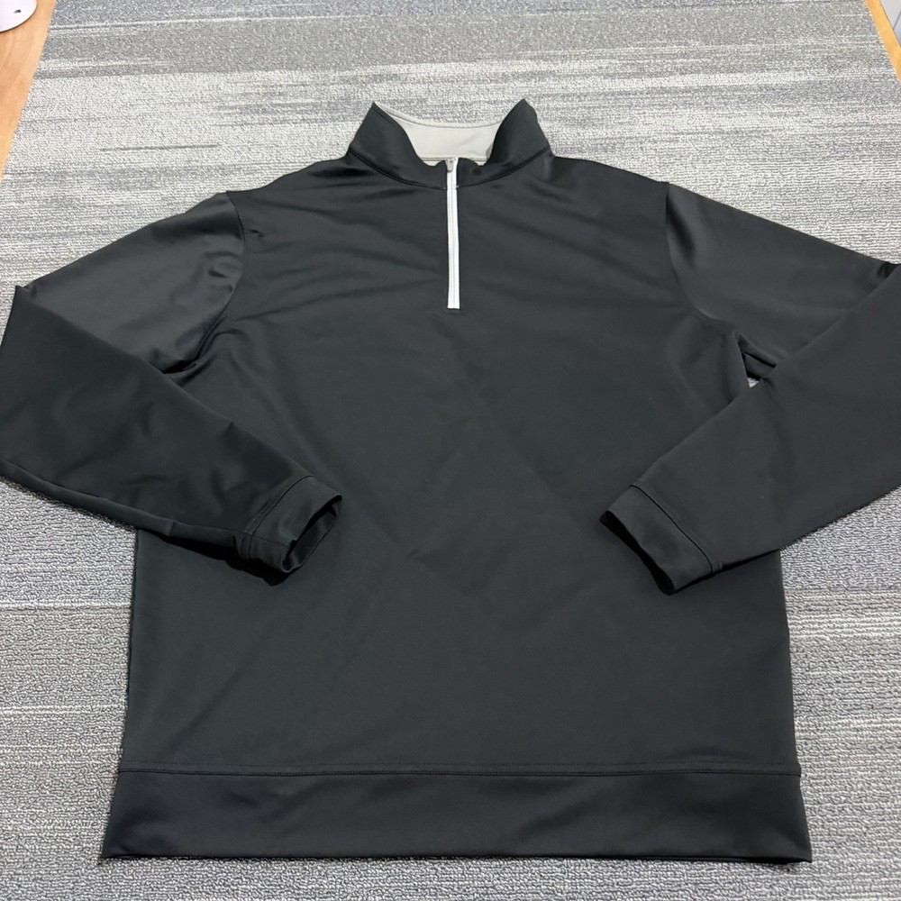 Peter Millar Pullover Mens Medium Black Perth Performance Crown Sport Zip Golfer