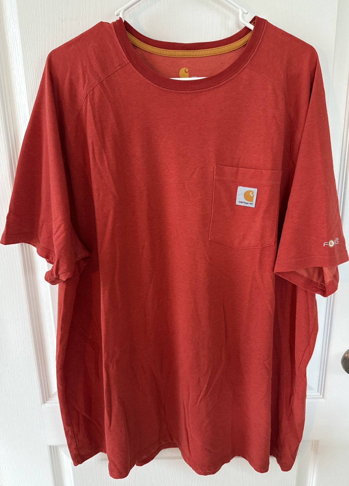 Carhartt Force Relaxed Fit Orange Short Sleeve Chest Pocket Shirt Size 2XLMen’s gallery