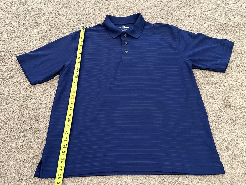 Grand Slam Solid Short Sleeve Golf Polo Shirt Men Large Blue 100% Polyester gallery