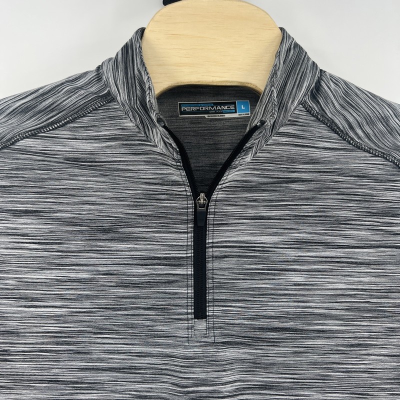 RoundTree & Yorke Performance Men’s Golf 1/4 Zip Black Long Sleeve Size Large gallery