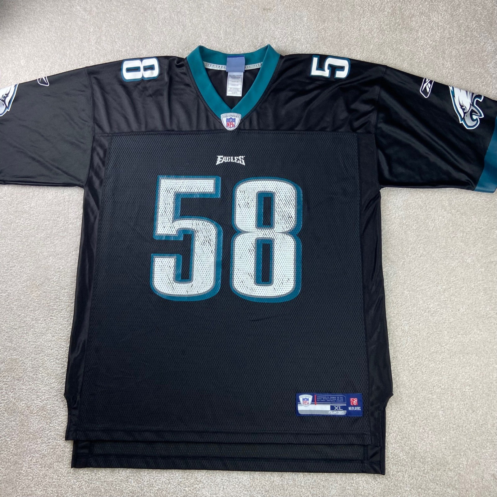 Philadelphia Eagles Trent Cole 58 Reebok Football Jersey Mens XL Black NFL gallery
