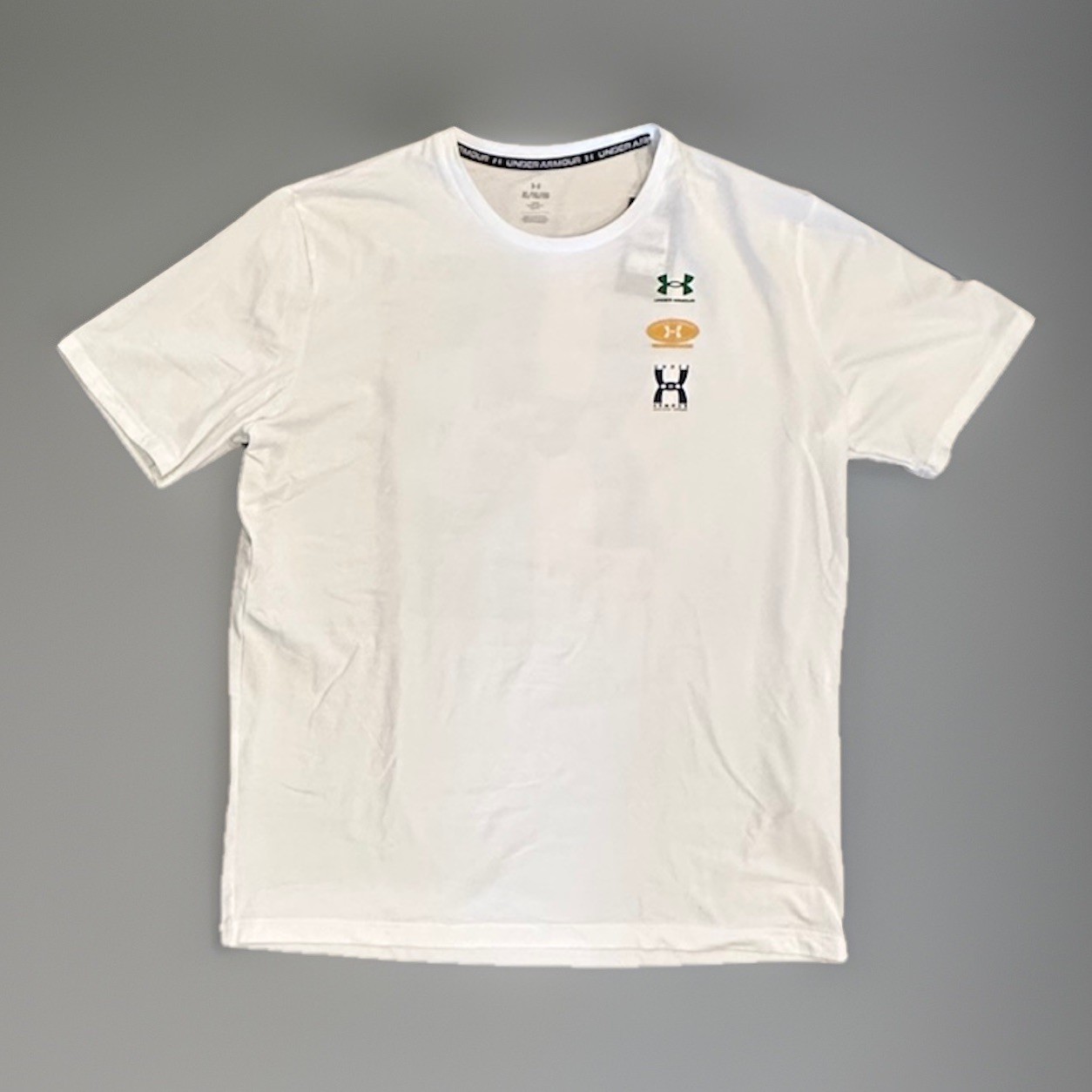 Under Armour Men’s 60/40S Evol Logo Short Sleeve Tee, White/Midnight Navy, XL gallery