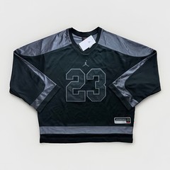 Size L – Jordan Brooklyn Collegiate Hockey Jersey Black Grey HV0109-010 (New)