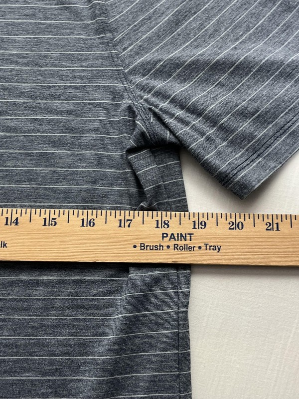 Lululemon Polo Shirt Mens Gray Striped Performance Golf Stretch Logo Preppy gallery