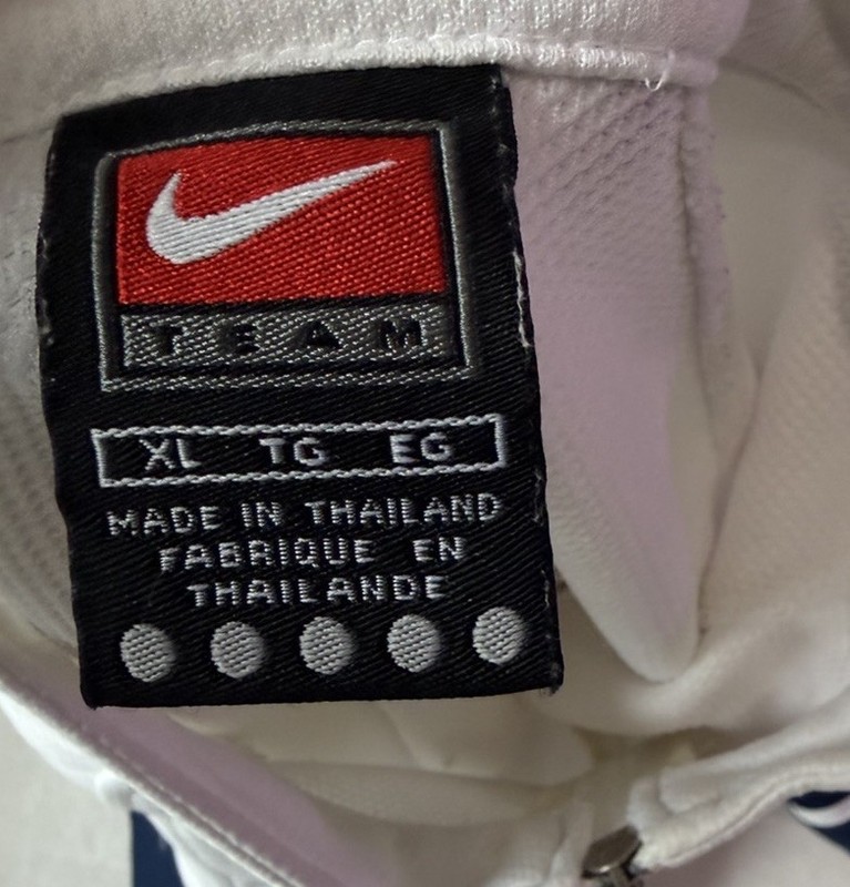 Nike Team 1/4 Zip Warm Up Shirt Sz XL Vintage 90's Basketball White/Navy gallery