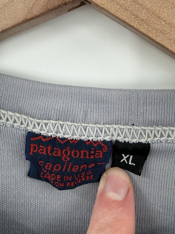 Vtg Patagonia Shirt Mens XL Gray Capilene Thermal Base Layer Crew Made In USA gallery