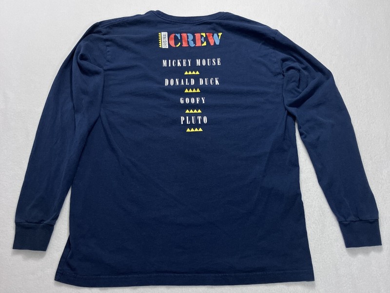 Disney Original Crew Long Sleeve Cotton T-Shirt Navy Blue Size Medium gallery