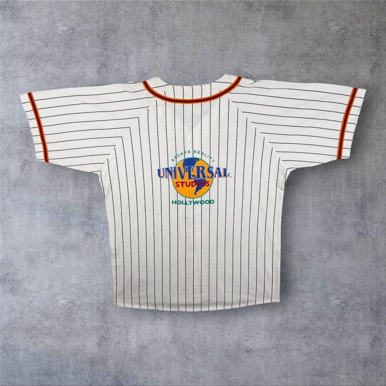 Vintage Universal Studios "Hollywood" Pinstripe Cotton Baseball Jersey Large XL gallery