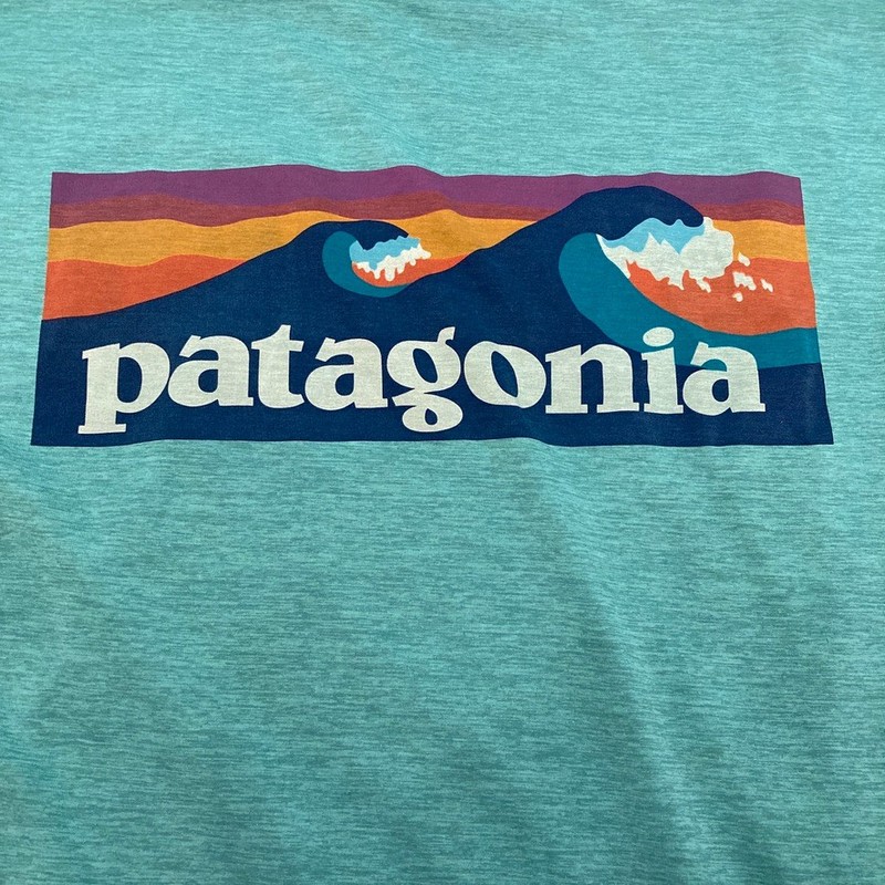 Patagonia Capilene Cool Daily Shirt Aqua Long Sleeve Mens Large SPF50 Stretch gallery