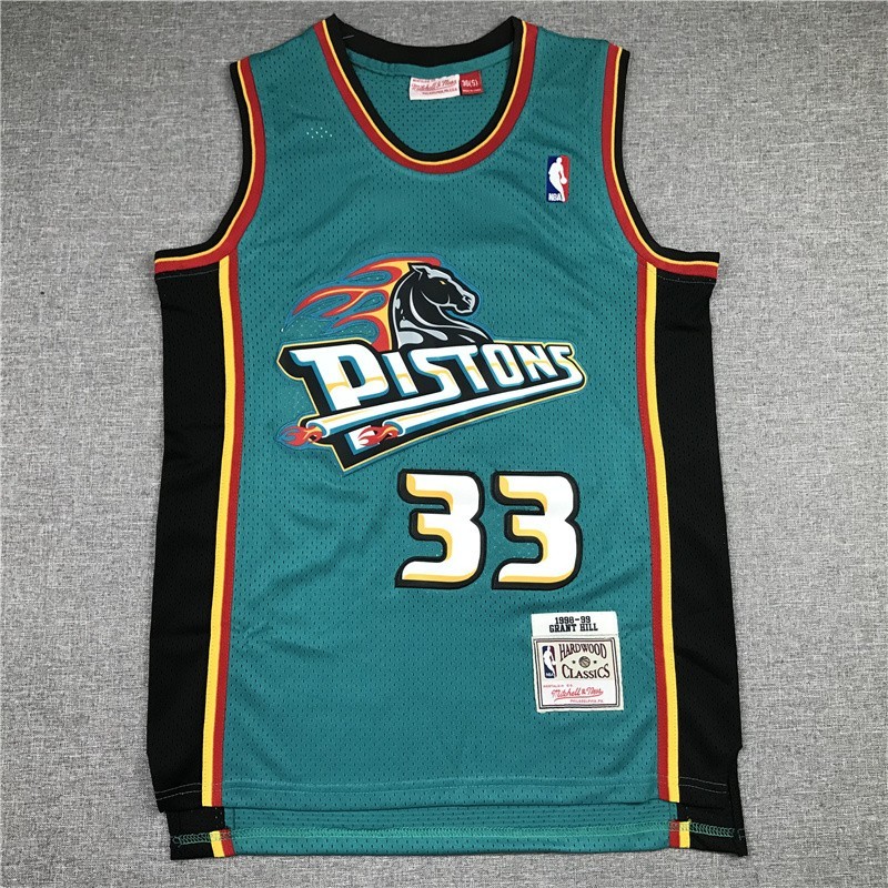 Grant Hill #33 Stitched Retro Green Adults SportShirt Size: S-XXL gallery