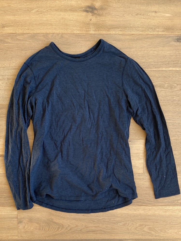 LULULEMON Navy Blue 5 Year Basic LS Pima Cotton Shirt Top Men's Large