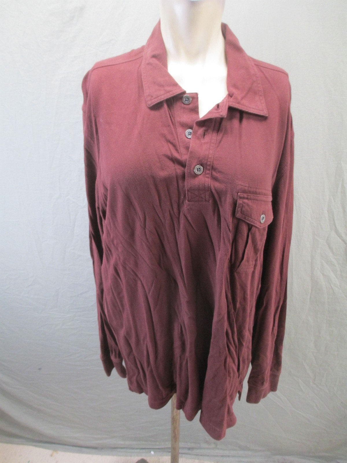 Eddie Bauer Size L mens Brown Long Sleeve Collared Buttons Outdoor Pull Over 779 gallery