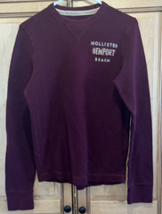 Hollister “Newport Beach” Men’s Maroon 100% Cotton Thermal Shirt – Size M EUC