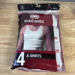 New Ecko Unltd Men’s 4 Pack Athletic White A-Shirts Sizes Size Medium