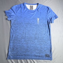 American Eagle Mens Active Flex Med T-Shirt Blue Ombre Black Sports Athletic Gym