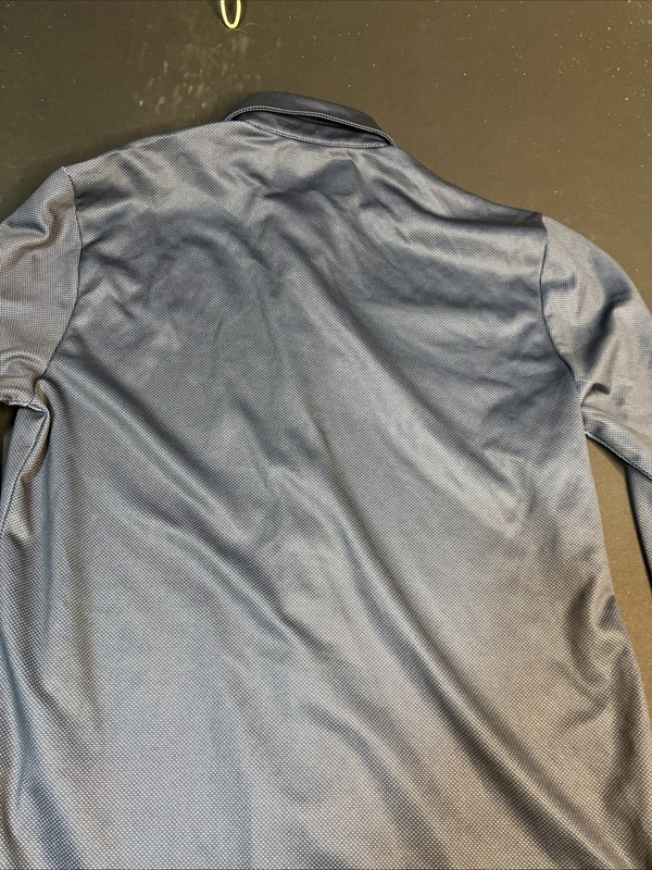 Twillory Shirt Small Navy/ Royal Microdot Polo Polyester Athleisure LS gallery