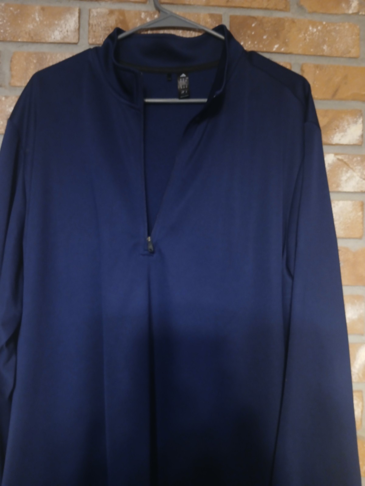 adidas Men's 2 XL Black 1/4 Zip Mock Neck Long Sleeve Polyester Gym Top gallery