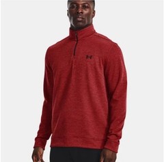 Under Armour Pullover Mens ColdGear Loose Fit 1/4 Zip Fleece Lined, Burgundy, Sm