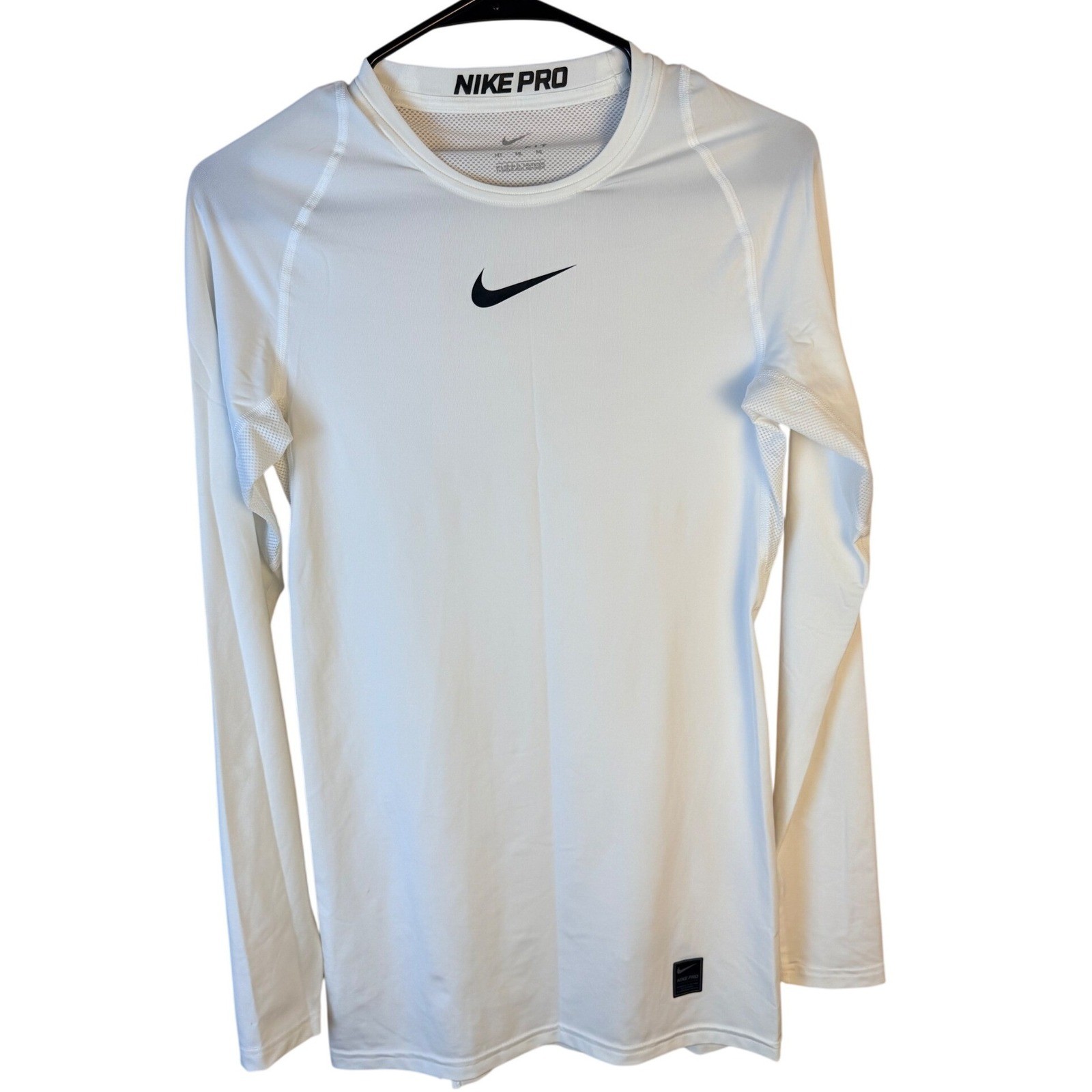 Nike Pro Dri-FIT Mens Long Sleeve Compression Shirt White Size M Tall gallery
