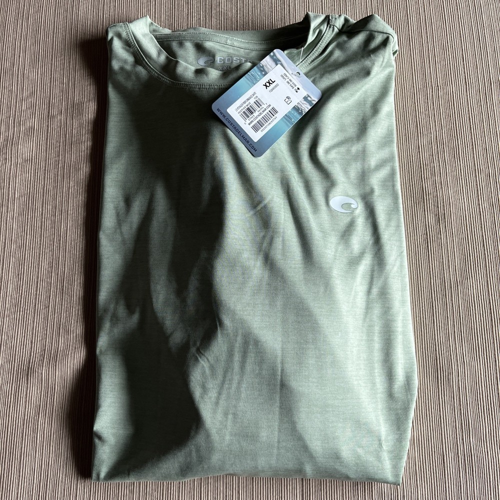 Costa Men’s 2XL Long Sleeve Performance Shirt Heather Sage NWT $45