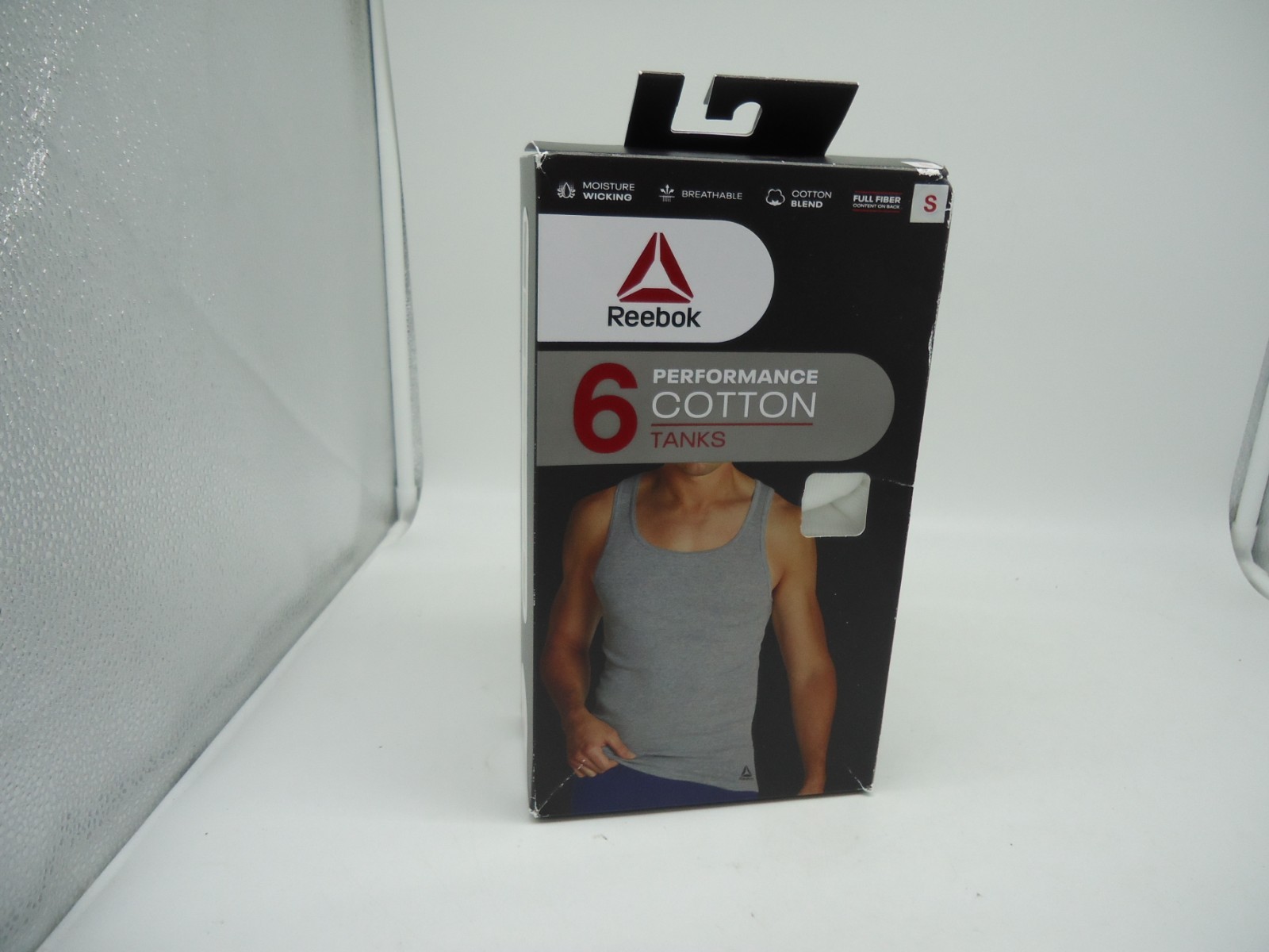 Reebok Men’s Small 34-36 Performance Cotton Tanks 6 Pack Black White Gray (A7) gallery