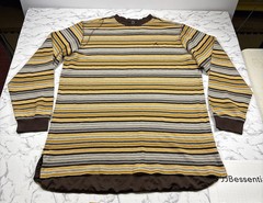 Air Jordan All Day Thermal Shirt Mens Yellow Brown Striped Long Sleeve Size 3XL