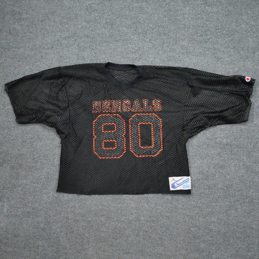 Vintage Campion Jersey Adult Medium Black Bengals Mesh Football 80s 90s