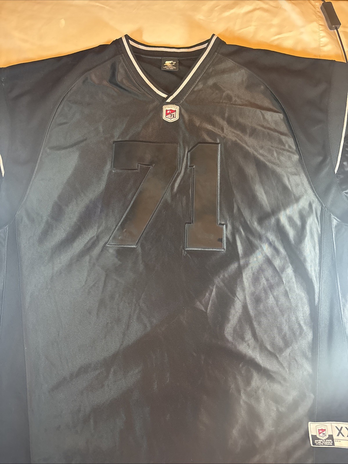 STARTER Football Jersey #71 Men 2XL XXL Vintage 1990s Black On Black Retro Adult gallery