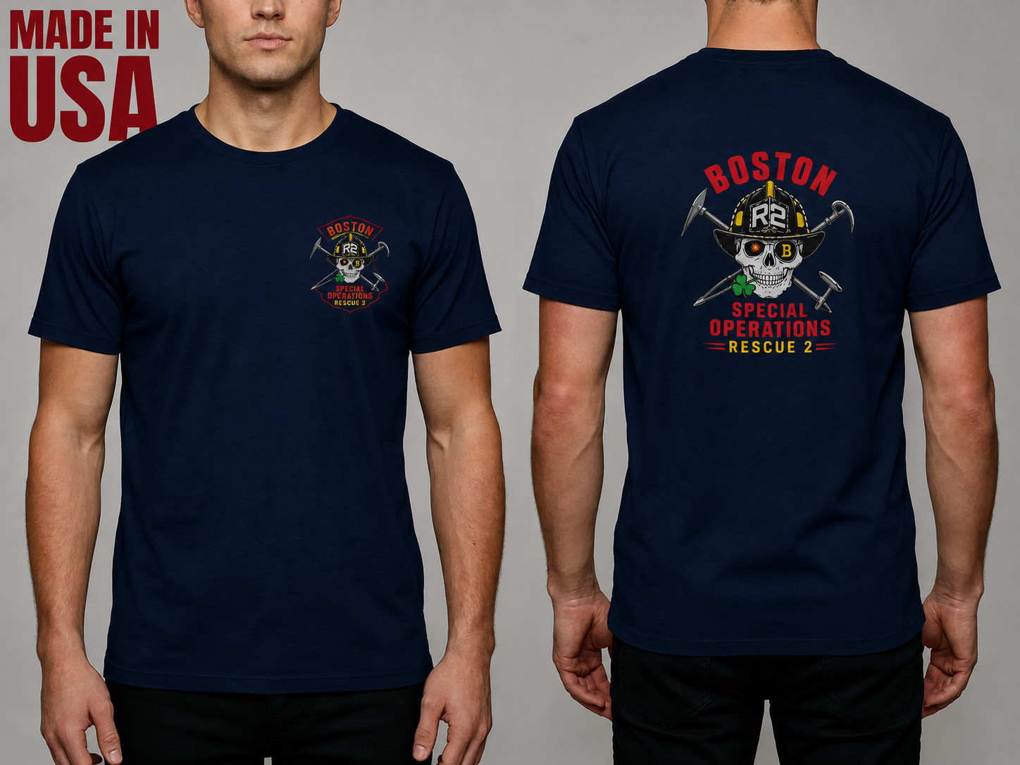 NEW Boston Fire Department Rescue 2 - v 34 SHIRT S-2XL MADE IN USA gallery