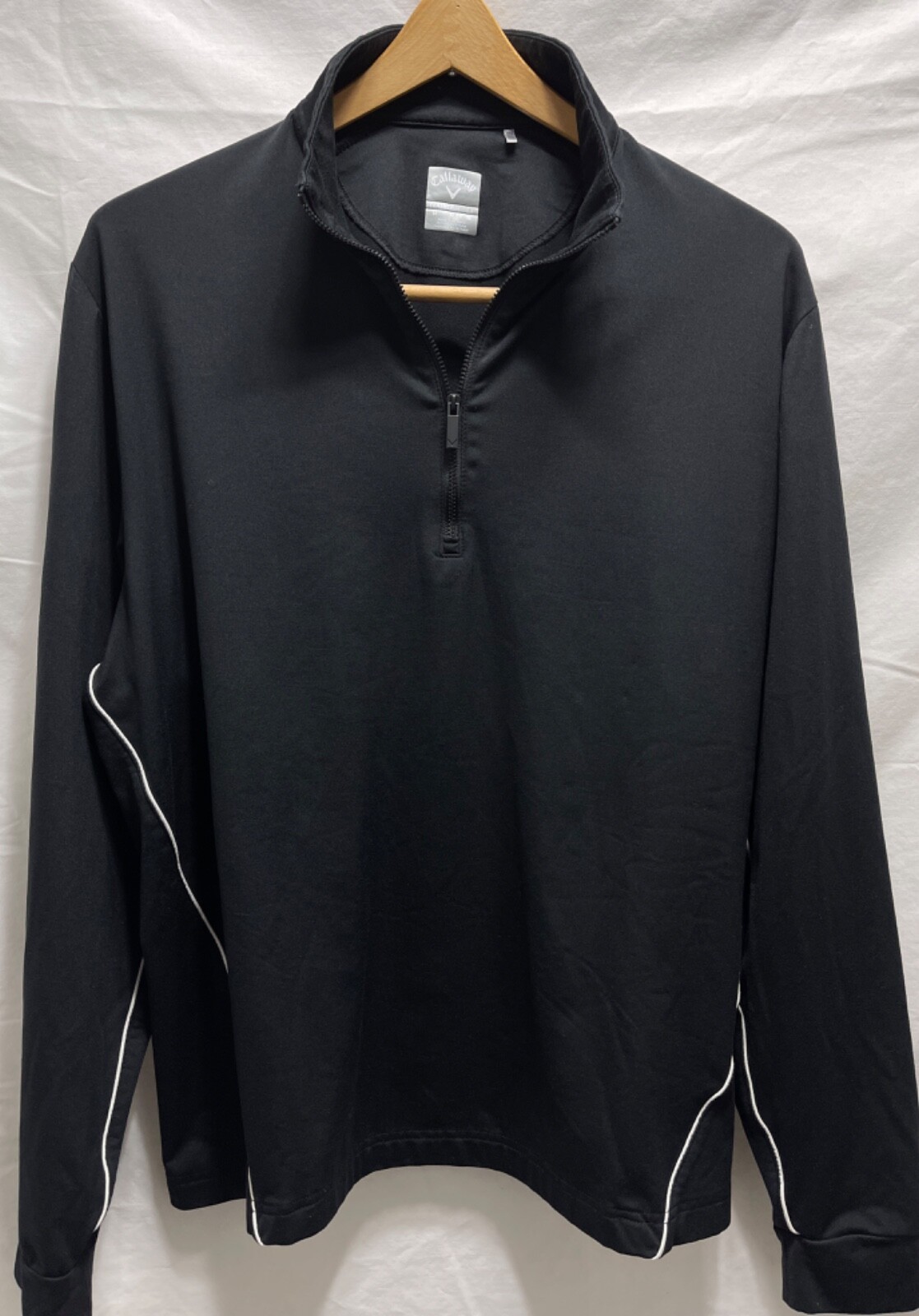 CALLAWAY Weather Series LS 1/4 zip golf pullover warmup men size M black stretch gallery