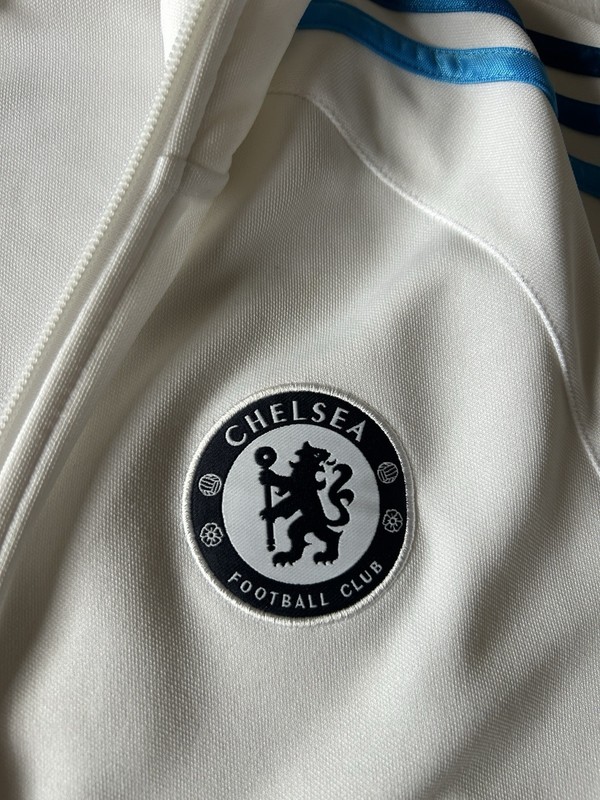 F.C. Chelsea Adidas Men's Medium Top Zip Long Sleeve White gallery