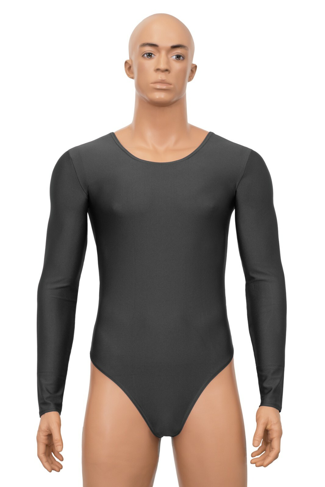 Men's string body string round neck long sleeves stretch shiny elastic shiny gallery