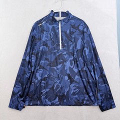 RLX Ralph Lauren 1/4 Zip Pullover Mens M Blue Camo Golf Performance Wicking