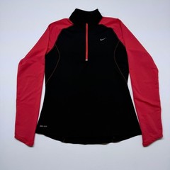 Nike Dri-FIT Mens Mock Neck Long Sleeve Training Shirt Black Red 438726-011 M