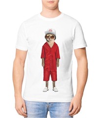 Elevenparis Mens Mr Mercury Cat Graphic T-Shirt, white, L