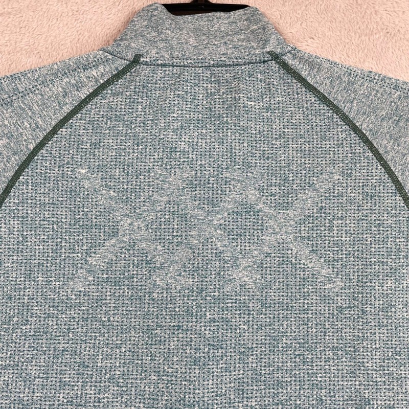 Rhone Quarter Zip Pullover Mens Large Green Celliant Seamless 1/4 Zip Gym Run gallery