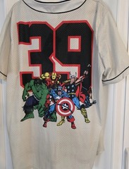 Marvel Jersey Mens 3X Tan/beige NWT #39 Button Down Baseball Jersey Comics