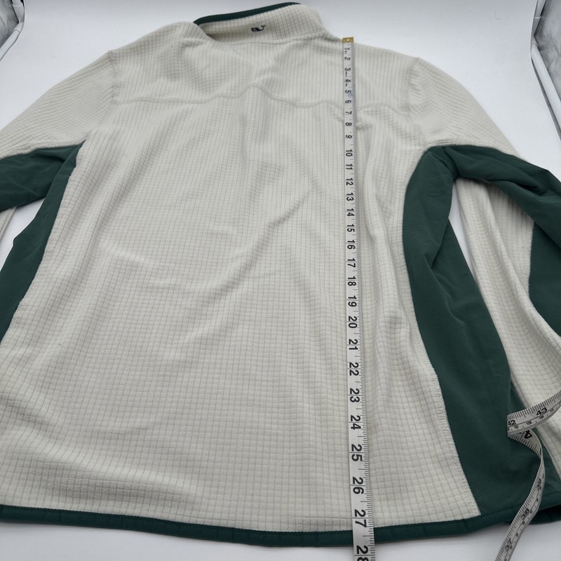 Vineyard Vines Pullover Mens M Quarter Zip Square Green Cream Black Whale gallery