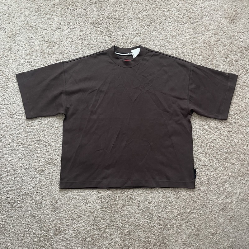 Nike Tech Oversized Short Sleeve Fleece T-Shirt Brown FZ7581-237 Mens Size Large gallery