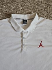 Nike Jordan Coaches Court Dry Polo 3XL, Dri-Fit Basketball White, Red Jumpman