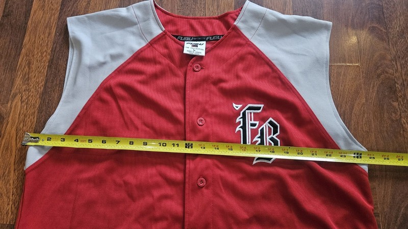 FUBU Men Official All Star Button-Up Jersey Shirt Gray Red XXL Sleeveless 05 LG gallery