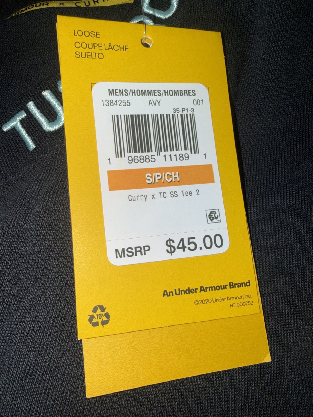 Under Armour X Steph Curry Tuff Crowd tshirt size SMALL gallery