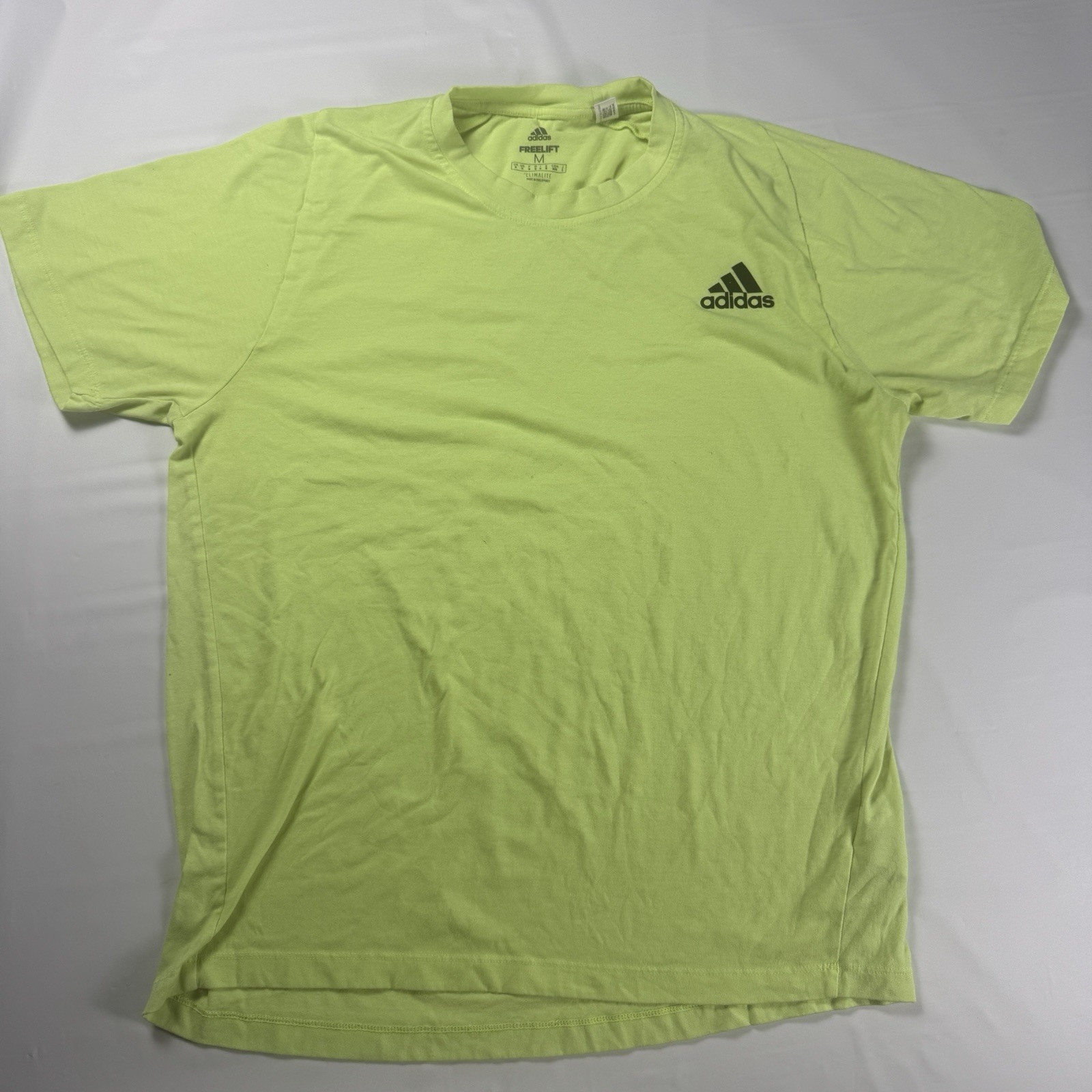 Adidas FreeLift Climalite Shirt Mens M Neon Lime Green Training Tee EUC gallery