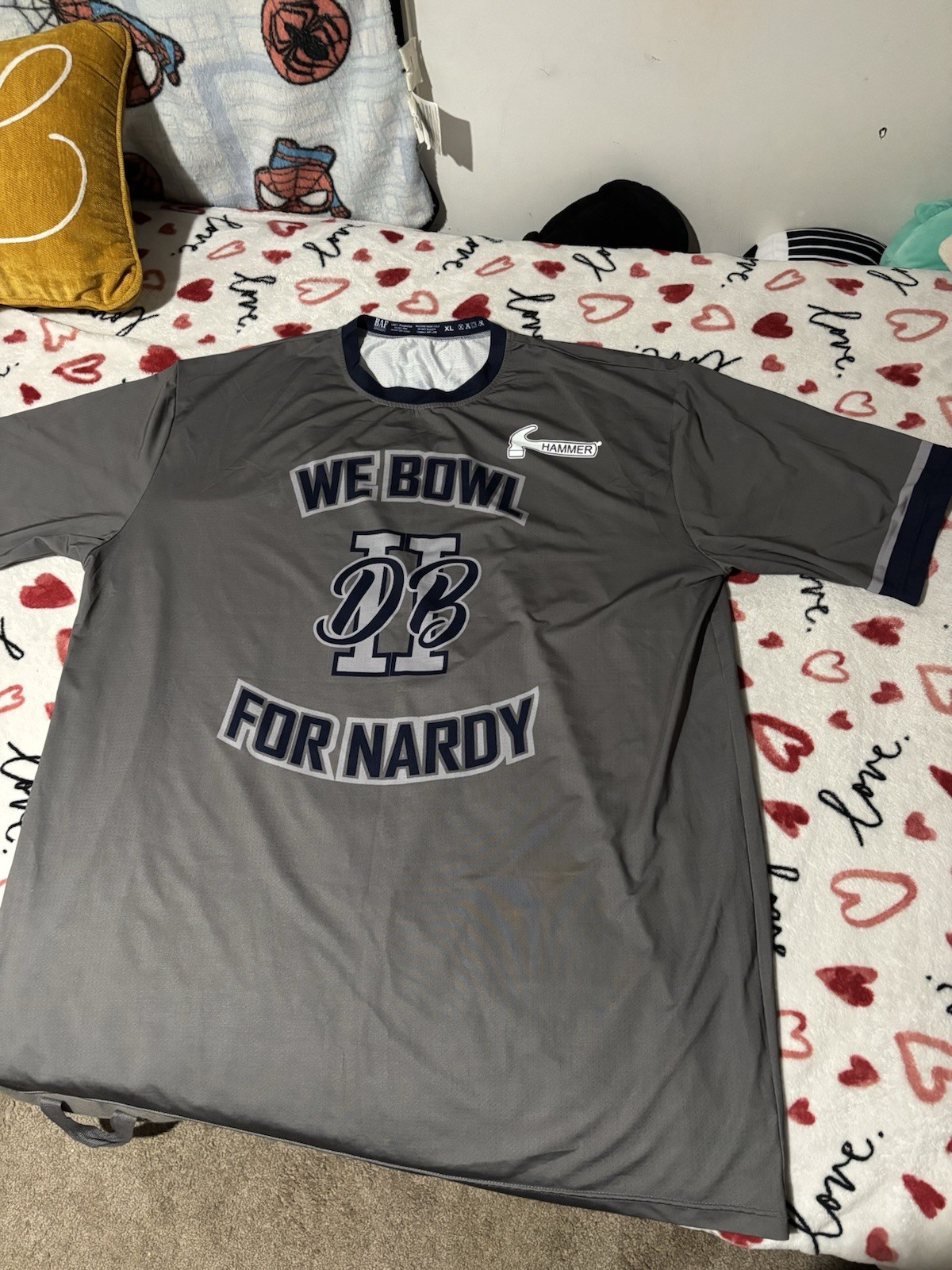 BAF Apparel Bowling Jersey Darren Baker We Bowl For Nardy Men's XL Gray Navy gallery