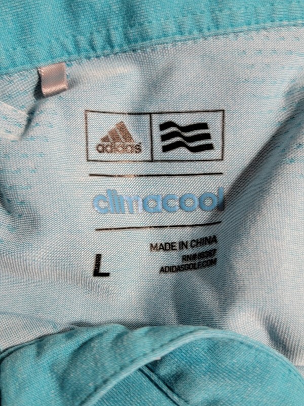 Adidas Shirt Size Large Climacool Running Top Men's Azure Blue Athletic gallery