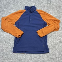 Outdoor Research Pullover Mens Medium Blue Orange Trail Mix Snap Fleece Hiking