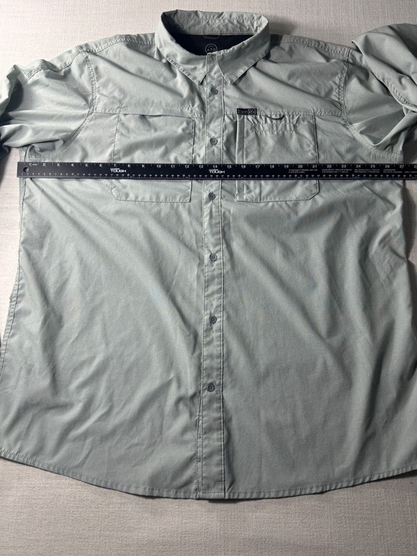 Wrangler ATG Men’s Vented Button Up Long Sleeve Shirt Grey Green 2XT Hiking gallery